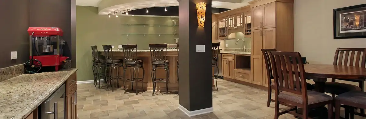 modern basement remodeling with custom finishes and open layout in a home in Cape Coral, FL