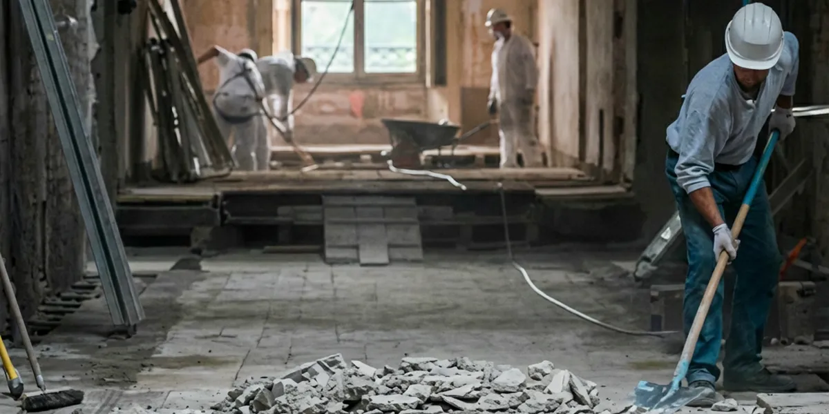 fire damage restoration professionals performing structural cleanup and restoration after a fire in Cape Coral, FL