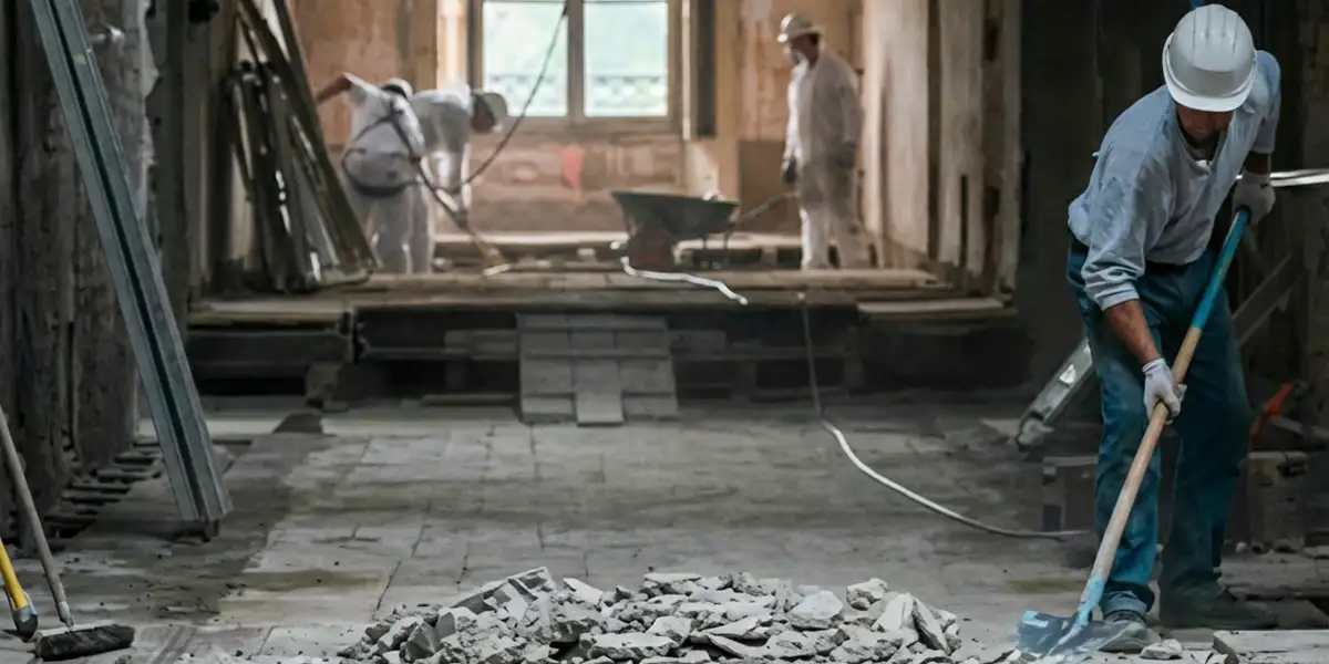 fire damage restoration professionals performing structural cleanup and restoration after a fire in Cape Coral, FL