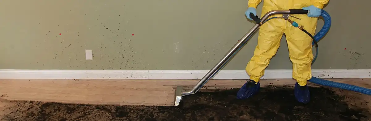sewage removal service performing deep cleaning and extraction of sewage from an indoor area in Cape Coral, FL